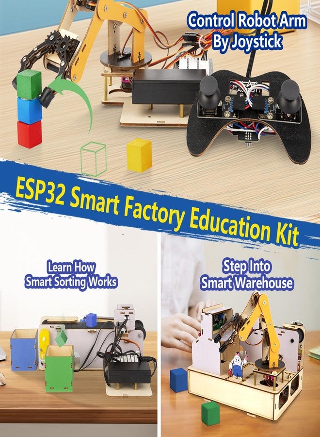 ايسبوت مجموعة ACEBOTT IoT STEM للأطفال، مجموعة بدء تشغيل المصنع الذكي لأردوينو ESP32، ألغاز خشبية ثلاثية الأبعاد، نموذج اصنعه بنفسك، مجموعة تعليمية علمية، ألعاب بناء للبالغين والمراهقين من سن 10 سنوات فما فوق - Image 3